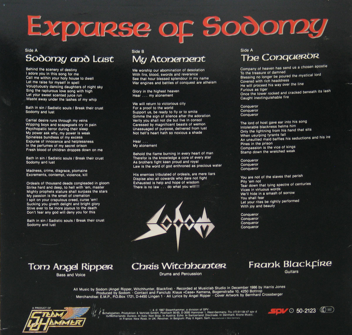 SODOM Expurse of Sodomy German Thrash Metal 12